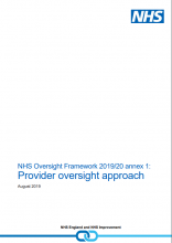 NHS Oversight Framework 2019/20 annex 1: Provider oversight approach